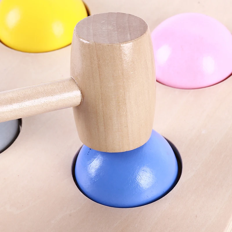 Деревянный стол для стучания цветные игрушки детей Обучающие деревянные