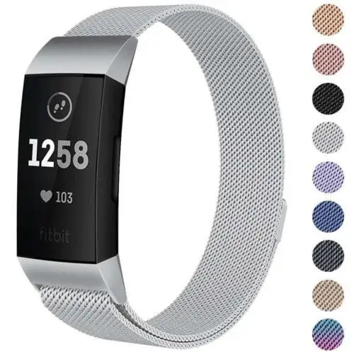 EastVita для Fitbit Charge 3 Замена ремешка Миланская лента из нержавеющей стали Магнит r60