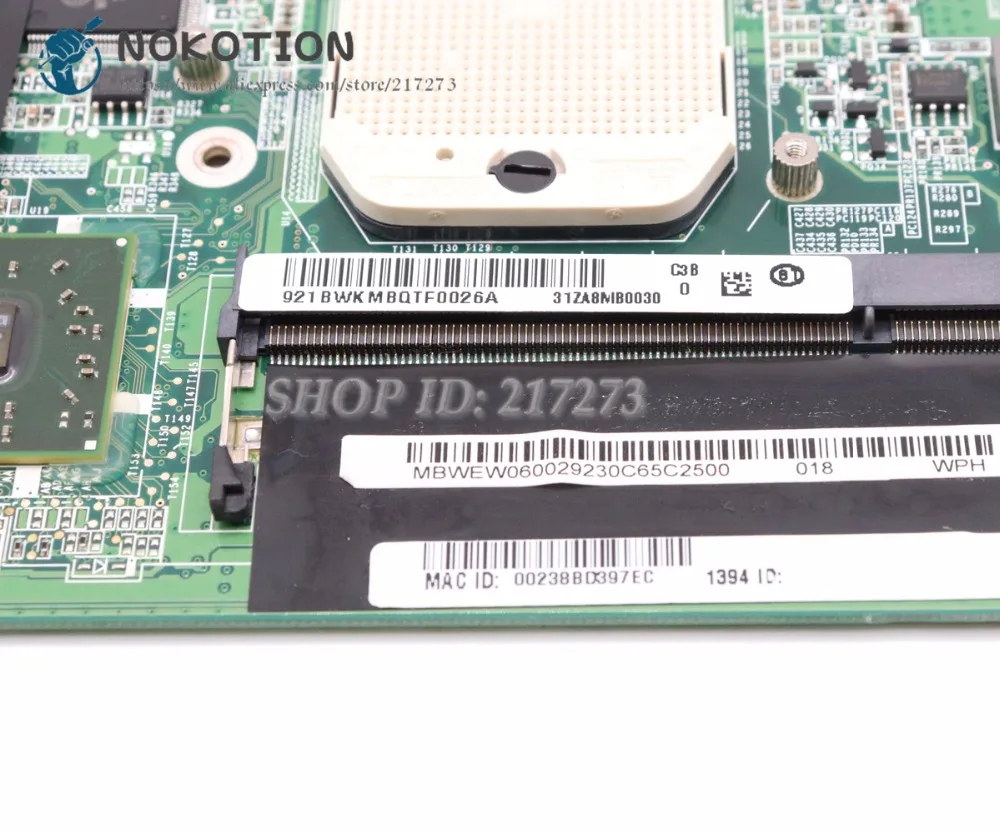 Материнская плата NOKOTION для ноутбука LT3103U LT3114U LT3101U LT3104U DDR2 Бесплатный ЦП MBWEW06002