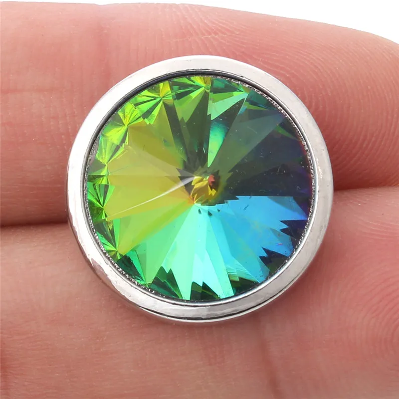6pcs/lot Newest Snap Jewelry Colorful Rhinestone Metal Round Button Fit 18mm Bracelet Necklace ZA1230 | Украшения и аксессуары