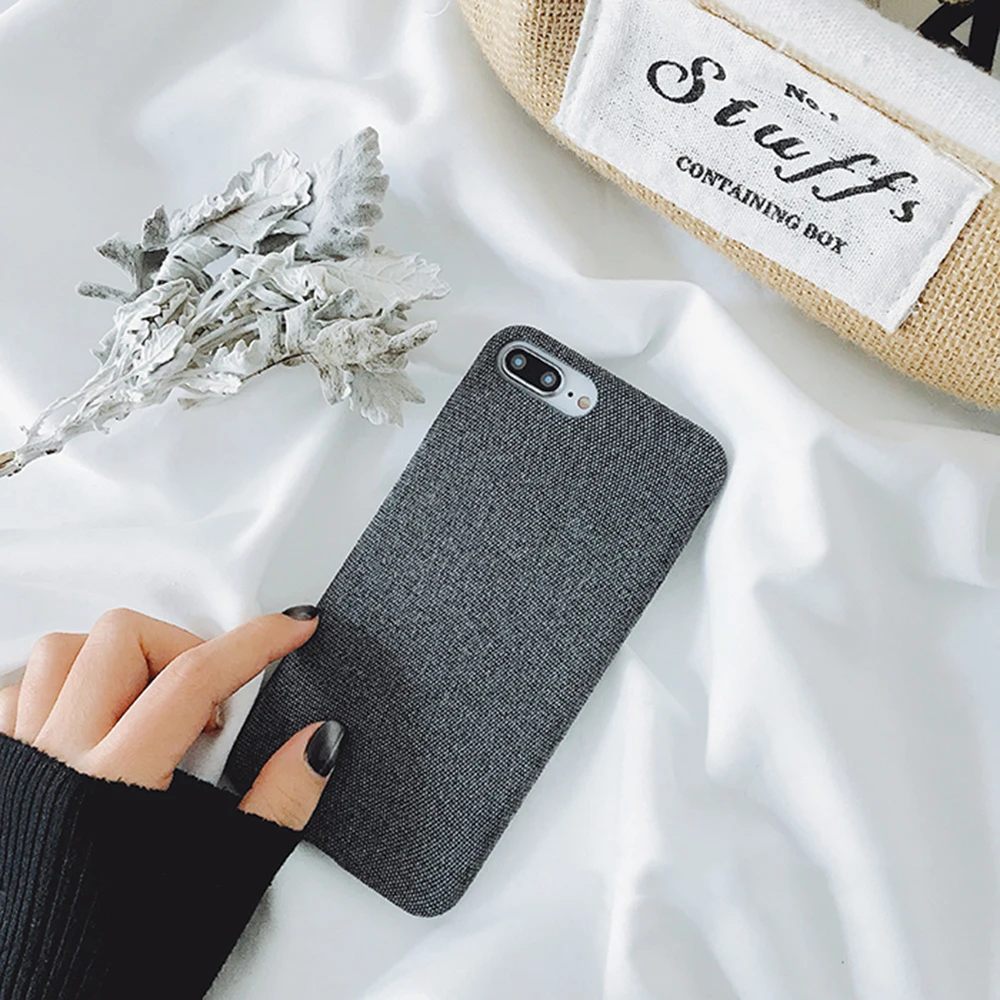 TOMKAS Linen Soft Cloth Case For iPhone X 6 7 8 Cases Luxury Cover Cotton Coque Phone 6S Plus Back | Мобильные телефоны и
