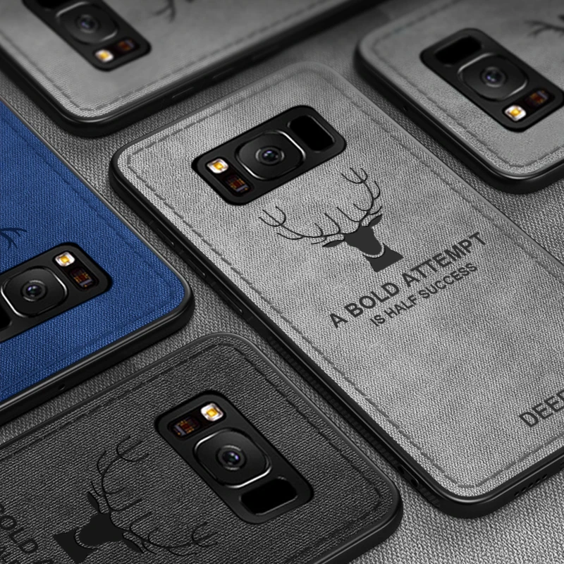 Cloth Texture deer case for samsung galaxy S10e S10+ S10 lite light S9 S8 plus S7 edge back cover copue Soft TPU Shockproof |
