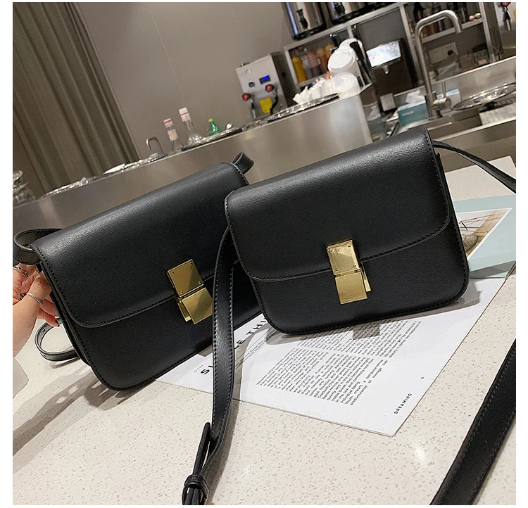 Luxury Brand Handbag New Fashion Simple Square bag Quality PU Leather Women's Designer Handbag Lock Shoulder Messenger bags