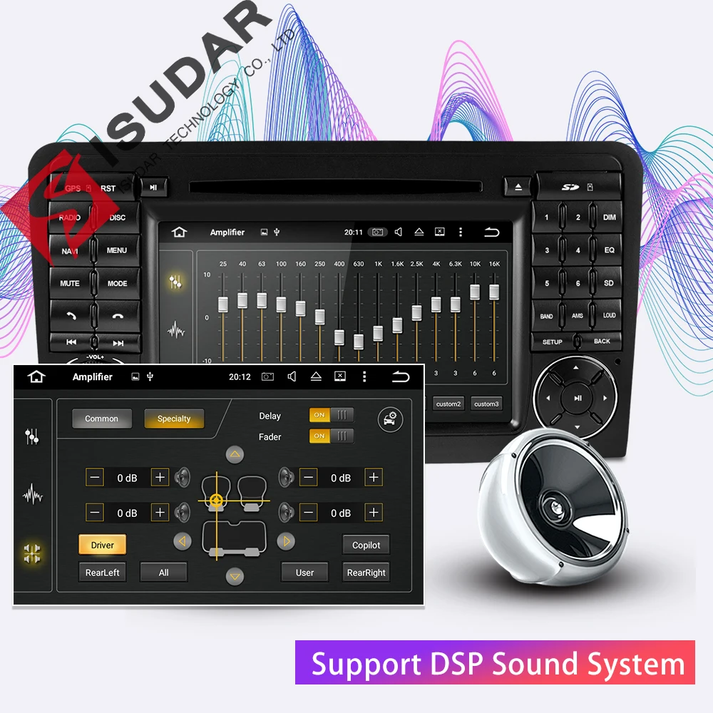 Isudar 2 Din Авто Радио Android 9 для Mercedes/Benz/ML/GL Класс W164 ML350 ML500 GL320 Автомобильный