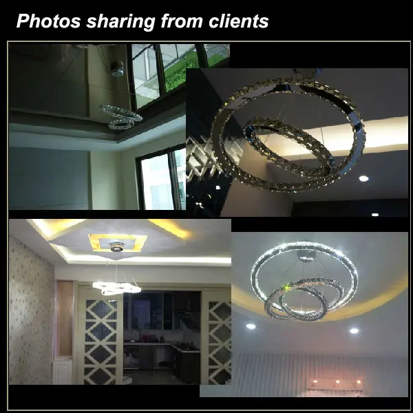 

Hot Sale Modern Two Circles LED Crystal Chandelier Light Pendant With Dia.400+200XH650mm Position Diamond Ring