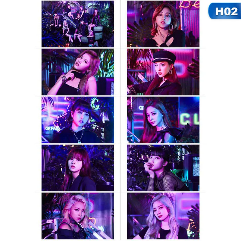 H02 10 шт./компл. K-pop дважды Ablum счастливый наклейки карт модная обувь с украшением в виде кристаллов липкий фотокарточек - Цвет: H02