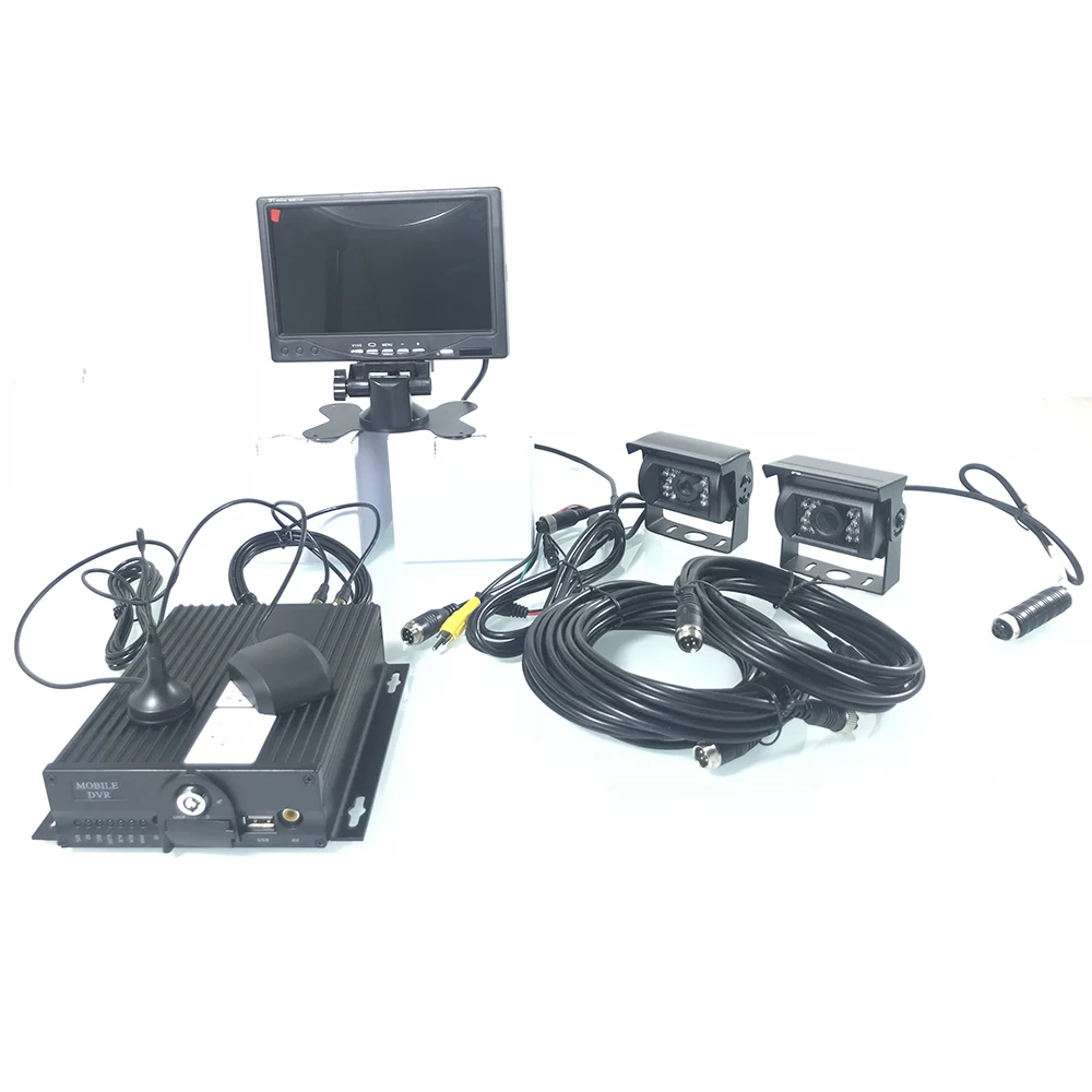 Audio and video 4-channel dual SD card AHD720P megapixel remote positioning monitoring 3G GPS Engineering truck Monitoring suite |