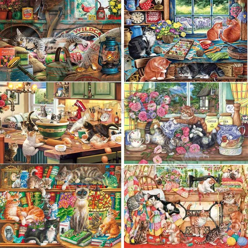 

cute cat & dogs full drill resin 5D Diy Diamond Painting Cross Stitch Embroidery pattern Diamond Mosaic Picture Rhinestone decor