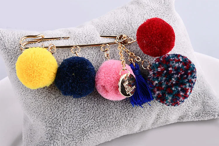Autumn and winter color mixed coarse wool ball DIY Earrings Brooch Pendant mobile phone ornaments materials |