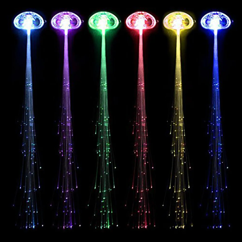 3 шт. Light-Up Заколки для волос Расширение LED костюм мигающий Волокно оплетка заколка для Rave