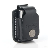 genuine leather lighter holder case with metal belt clip for kerosene oil lighter