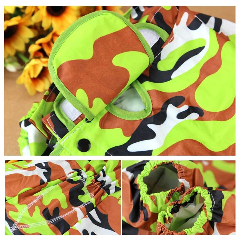 Камуфляжный дождевик для крупных собак водонепроницаемый комбинезон лабрадор