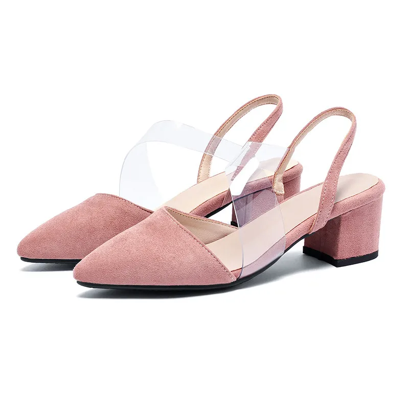 Женские туфли лодочки с острым носком YMECHIC летние модные из флока на высоком