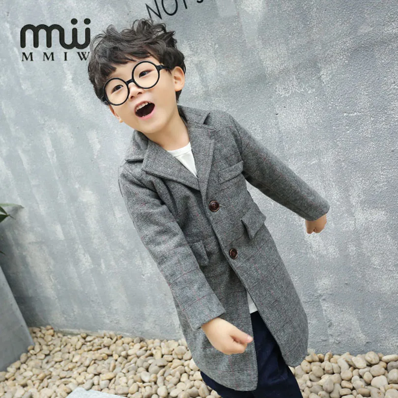 Mmiw для мальчиков подростков ветровка Тренчи женщин Демисезонный серый хлопок