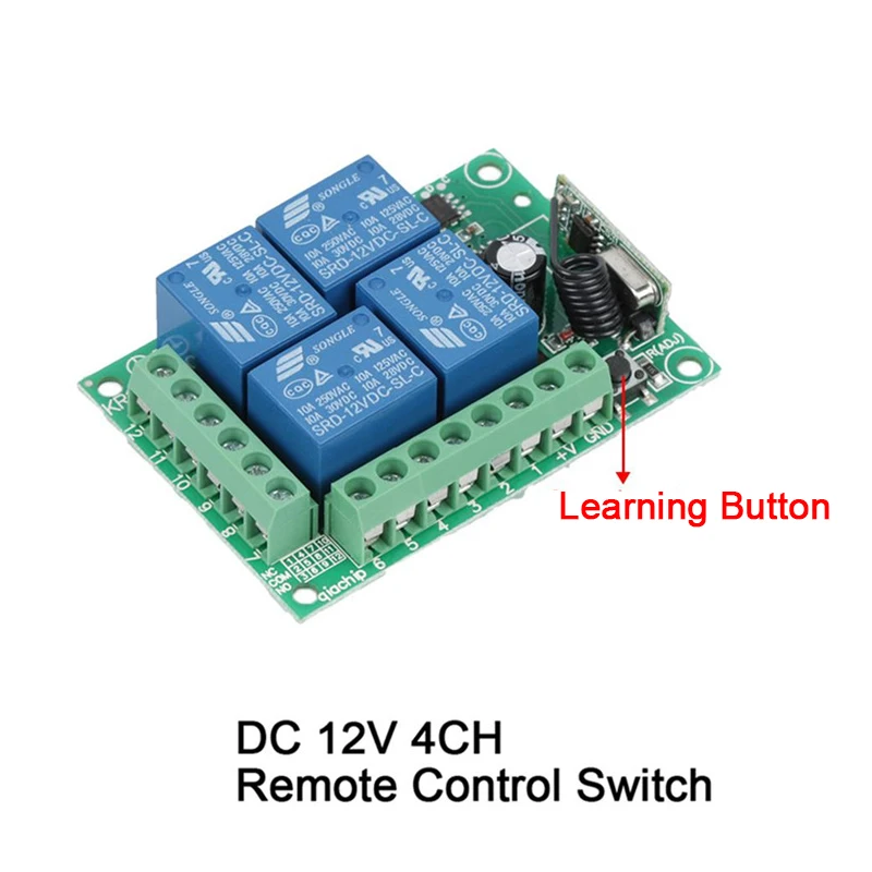 QIACHIP 433 Mhz универсальный Беспроводной удаленного Управление переключатель DC 12 V 4 CH