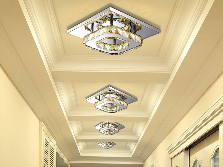 Светодиодная с одним плафоном Хрустальные потолочные светильники квадратный