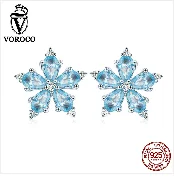 Voroco настоящий 925 пробы серебряные религиозные серьги-капли с крестиком черный циркон Винтажные серьги для женщин Роскошные ювелирные изделия VSE141