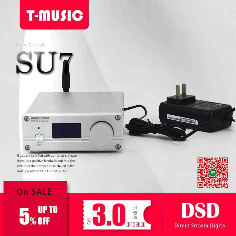 2019 Новый SU7 ES9038 Q2M XMOS XU208 USB DAC с Bluetooth 5 0 поддержка DSD DOP/32 бит 384 K (с OLED дисплеем