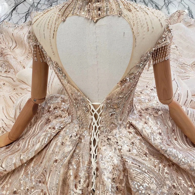 

HTL509 luxury dubai evening dresses high-neck heart-shaped backless lace up crystal women occasion evening gown avond jurken