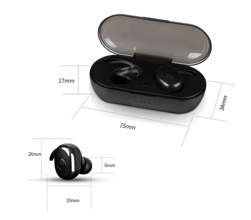 TWS наушники Bluetooth 5,0 беспроводные наушники спортивные наушники 3D стерео звук вкладыши с портативным микрофоном и зарядным устройством