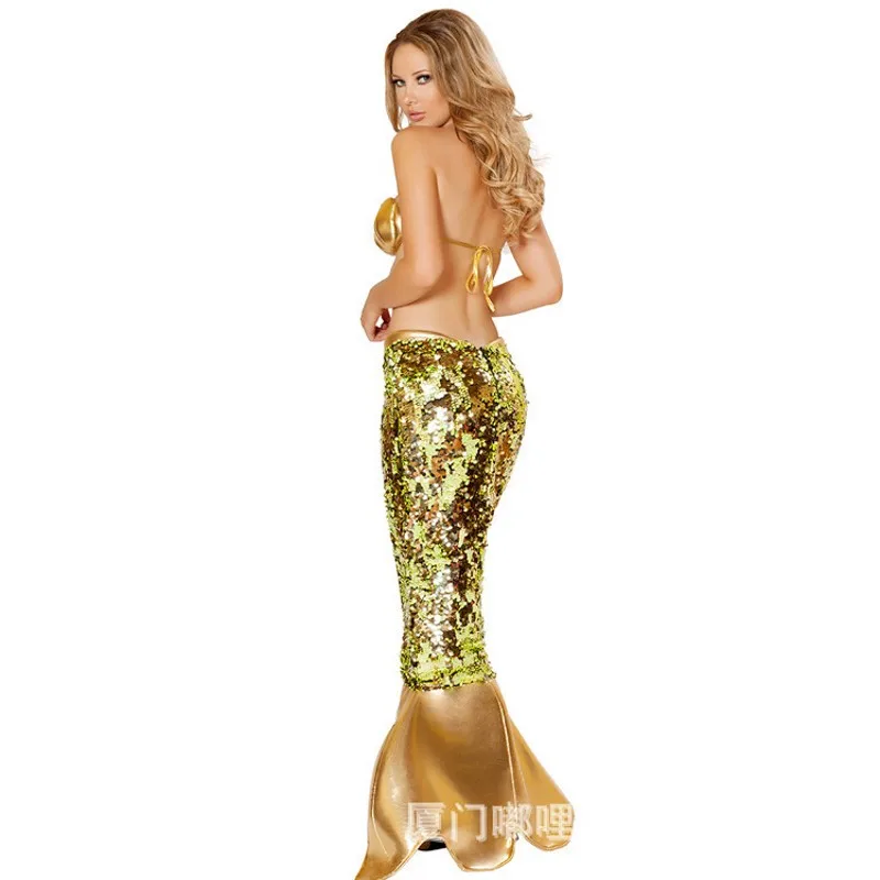 JESDEVICO 2019 новые блестки мигающие Сексуальные Русалка вечернее платье дамы из двух