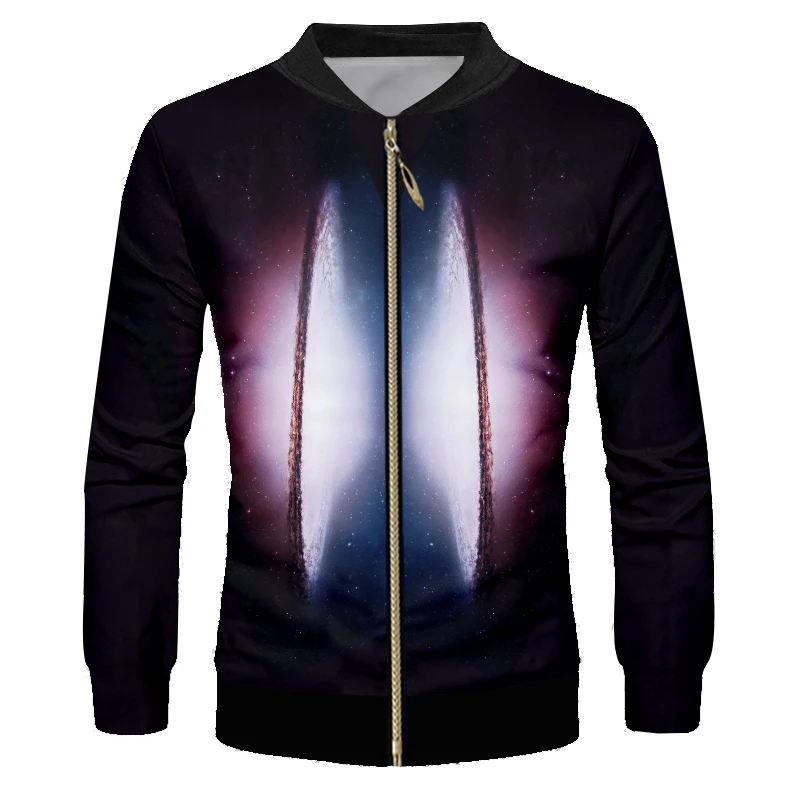 OGKB мужские повседневные куртки Новая мода прин космическая планета 3d куртка