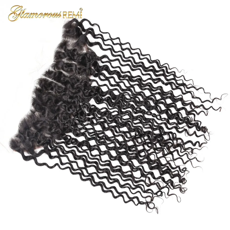 Перуанские волосы Jerry Curl 13*4 фронтальные remy предварительно сорванные Фронтальная
