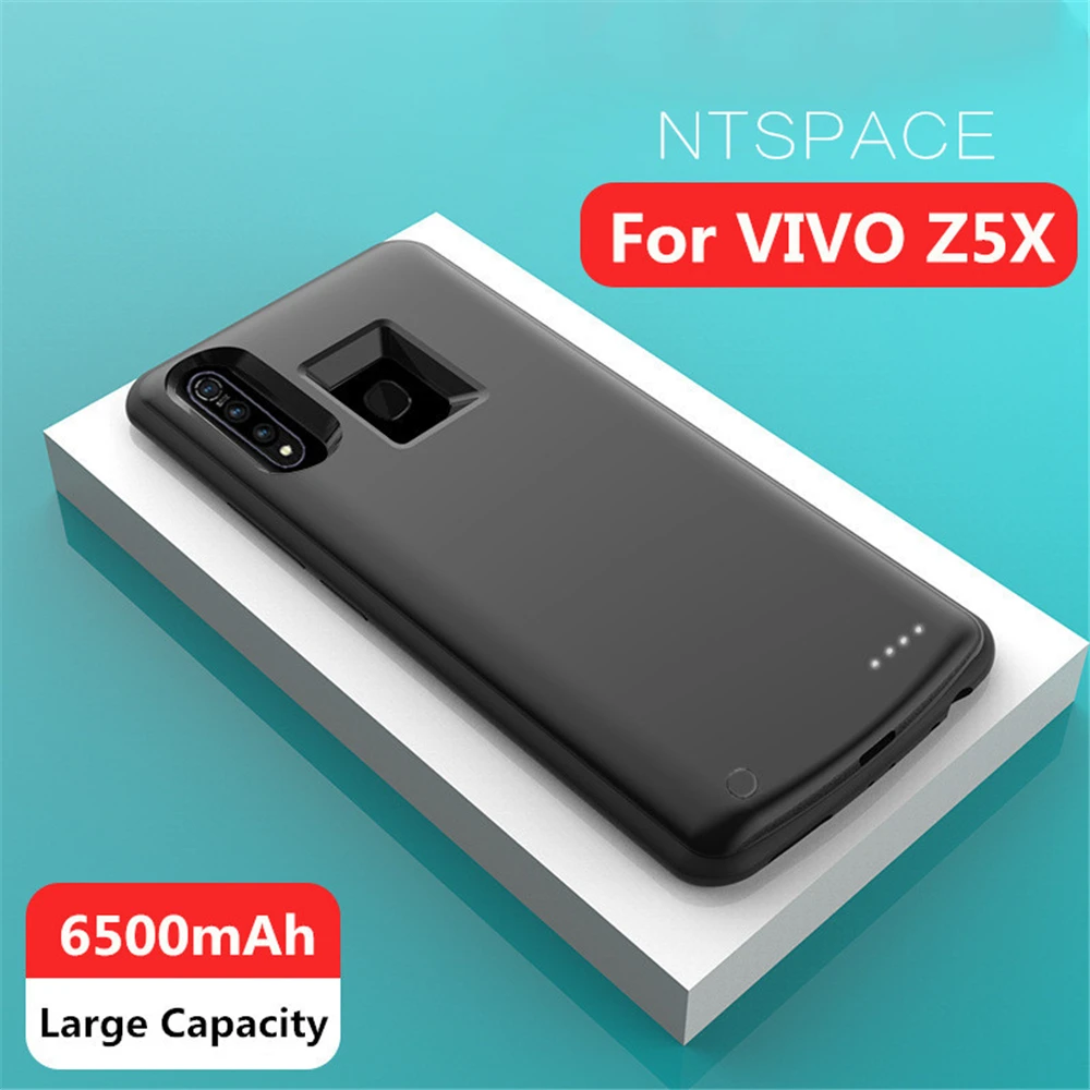 

NTSPACE Portable Charger Power Bank Charging Case for VIVO Z5X External Battery Cases 6500mAh Backup Powerbank Charging Cover
