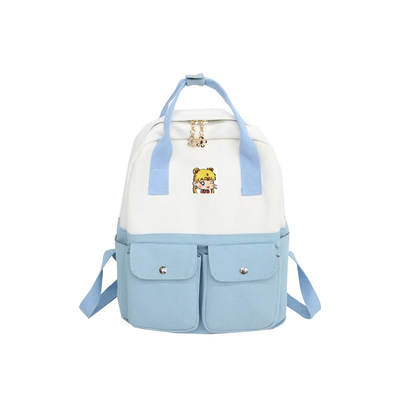 2 Мультфильм Сейлор Мун девушки рюкзак Mochila Feminina Милый Пикачу одна деталь Луффи сумка на плечо школьный ранец - Цвет: 2