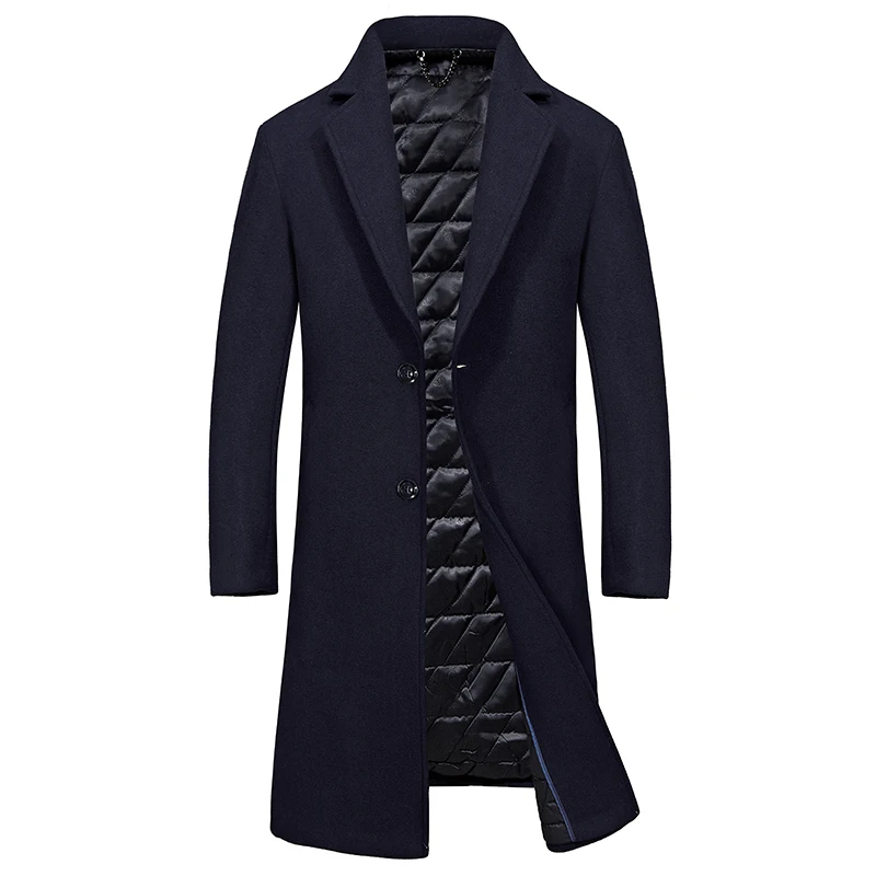 Мужская куртка теплая длинная кашемировая 3XL высокое качество 2017|overcoat male|wool jacket
