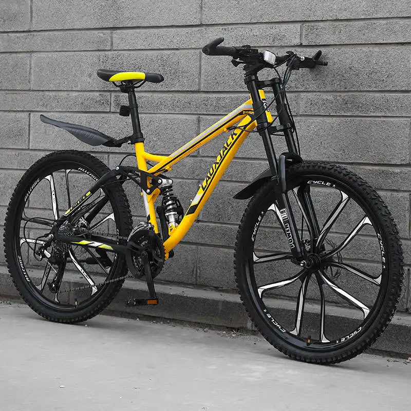 10 Cutter Yellow Горный велосипед карбоновая стальная рама 24 26 дюймов колеса 27 скорость мягкий хвост горный велосипед Подвеска спорт MTB - Цвет: 10 Cutter Yellow