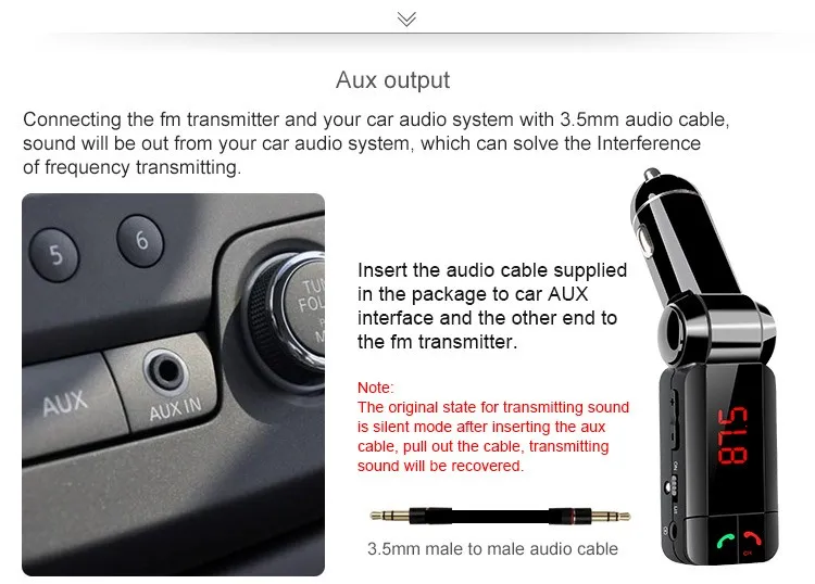 BC06S Bluetooth автомобильный комплект BT Hands-free вызов fm-передатчик MP3-плеер двойной USB зарядное устройство с детектором напряжения тока