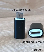 lightning female to microusb male adapter for xiaomi huawei samsung power bank lightning to microusb covert