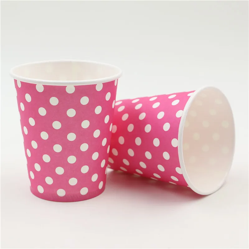 10pcs \ серия розовый горошек Baby Shower украшения Бумага GlassKids выступает с днем День