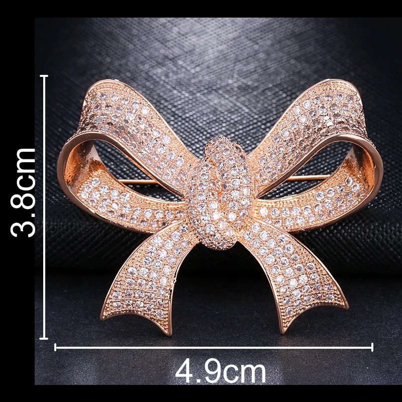 EMMAYA Женская модная брошь серебристого цвета с большим бантом | Украшения и