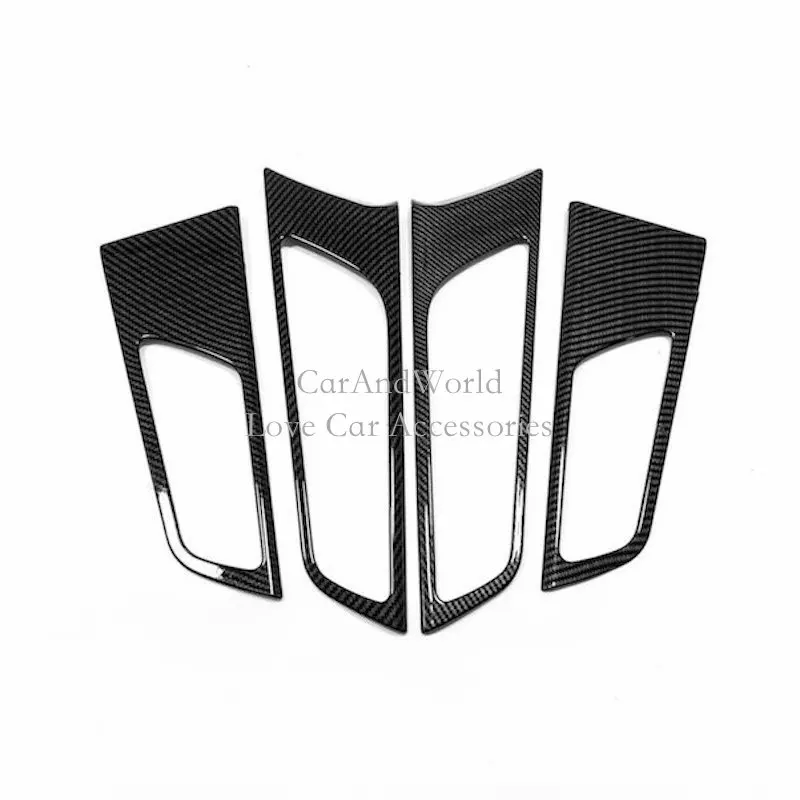 

For Hyundai Tucson 2019 Inner Door Bowl Cover Handle Frame Trims Carbon Fibre Stickers Decoration Car styling Accessories