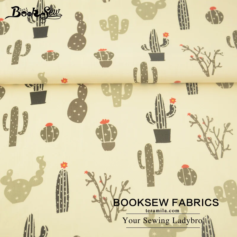 Booksew 100% Cotton Twill Fabric Cactus Design Sewing Material Quilting Bed Sheet Patchwork Craft Scrapbooking Home Textile | Дом и сад