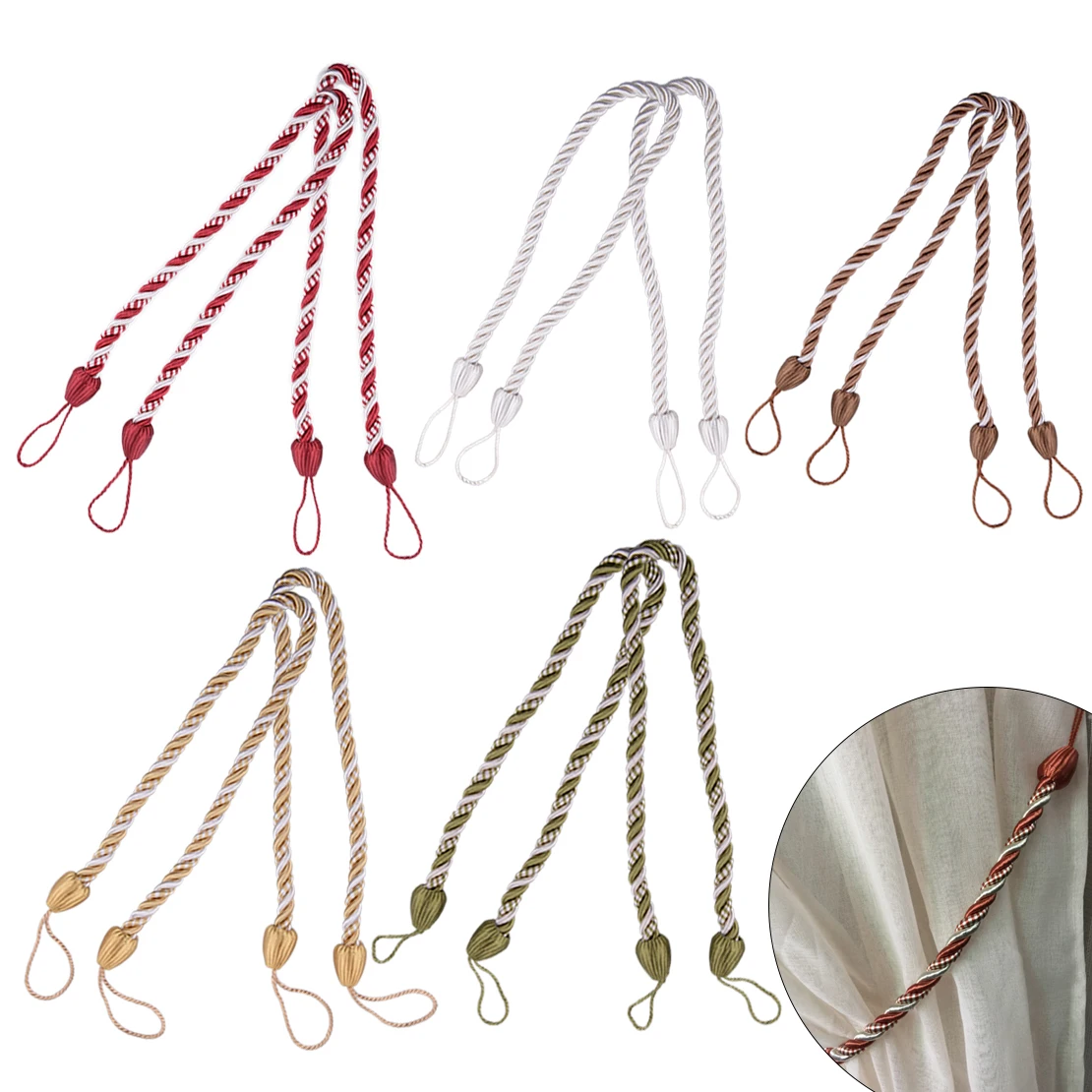 LETAOSK современный простой плетеный шнур атласный Завязывающийся сзади подхваты