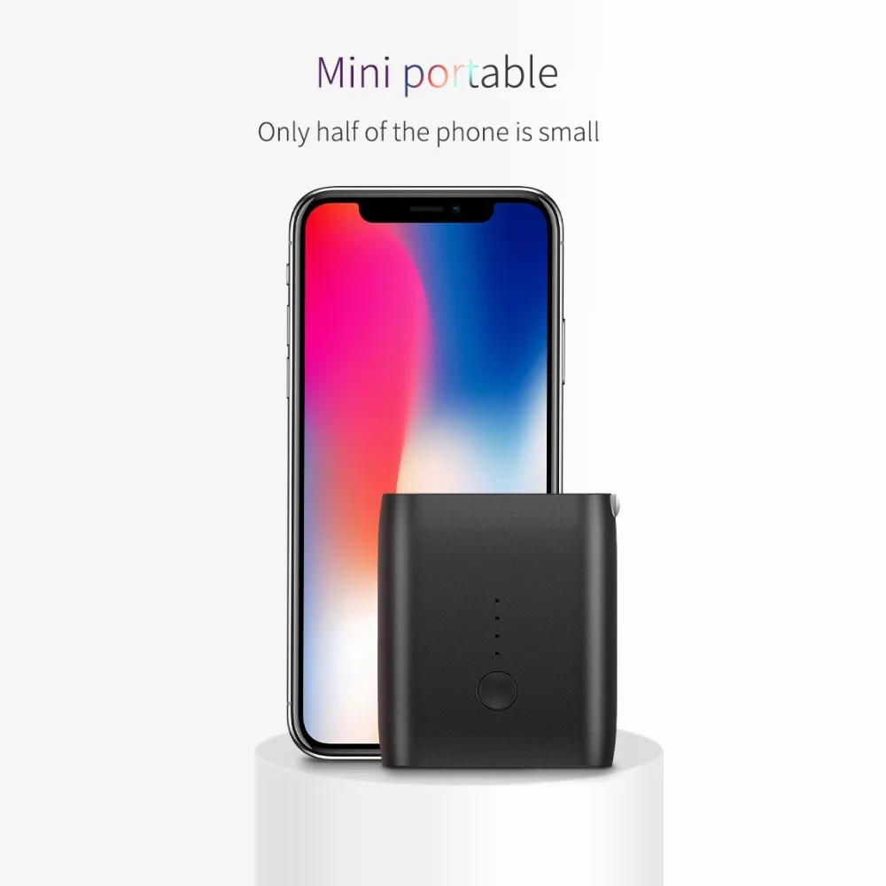 EU/US Foldable Plug 2 in 1 USB Charger Power Bank 5000mah Auto Power Off Fast Charging Powerbank Dual USB External Battery