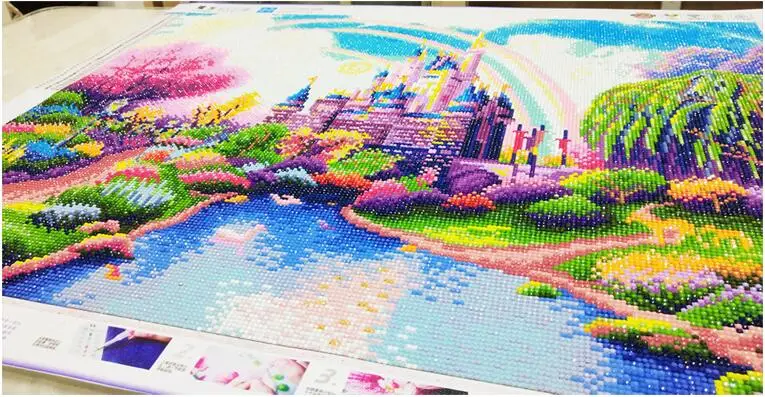 55*45 см 5D DIY Полная Алмазная картина сказочный замок мозаика для детей вышивка крестиком Алмазная вышивка украшение дома