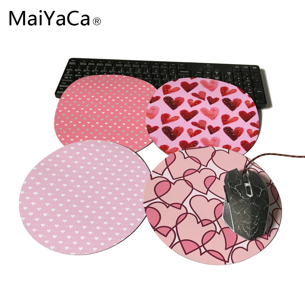 

MaiYaCa Round Mouse Pad Low Price Good Quality Fashion Elements Best Choice Gifts For Romantic pink heart shape