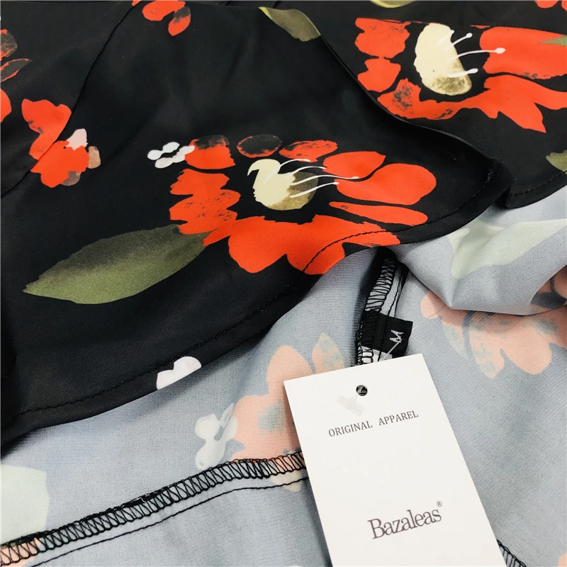 Bazaleas цветочный принт bellissima с регулируемыми бретелями сзади vestidos модное летнее платье узкое миди платье повседневное