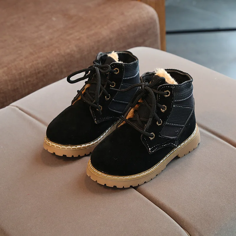 Кожаные Ботинки Martin новые детские ботинки для мальчиков теплые Нескользящие