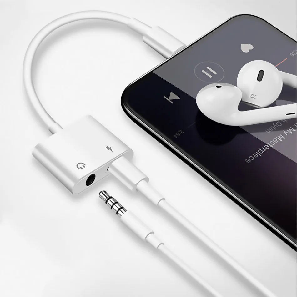 Для iPhone 7X8 Plus двойные наушники для iPhone адаптер для Lightning до 3,5 мм разветвитель зарядки для Lightning адаптер IOS 12,2