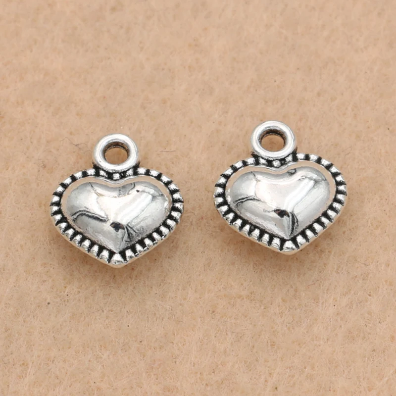 KJjewel антикварные посеребренные подвески в форме сердца ювелирные изделия