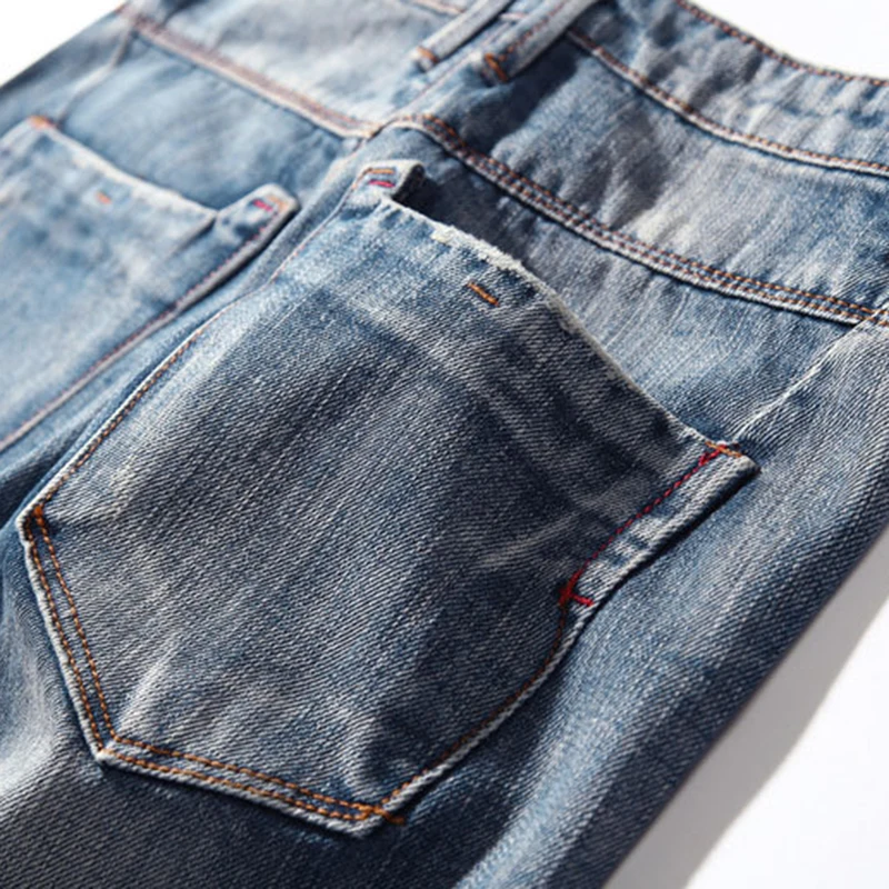 Мужские джинсы карандаш брюки весна отверстие лодыжки длина средняя талия