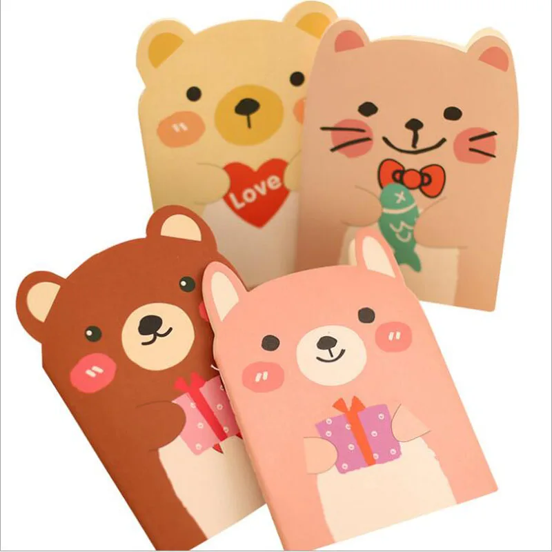 36pcs/lot Kawaii Korean style cute bear Notebook diary Note pad Memo Portable book Office School Supplies Gift stationery G188