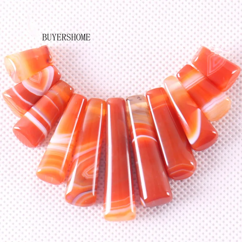 Orange Veins Agate Подвеска подходит для ожерелья натуральный опал оникс тигровый глаз зеленый авантюрин Кристалл Абалон раковина песчаник Родонит бусины набор 11 шт - Окраска металла: Orange Veins Agate