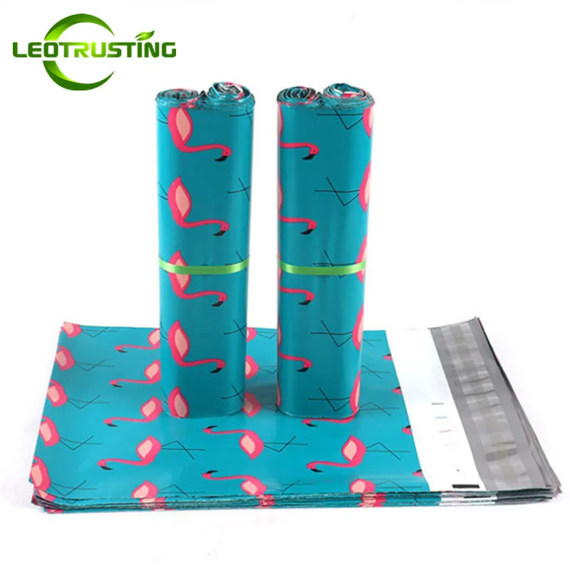 

25x35cm (10*13.5inch) Blue Flamingo Poly Mailer Adhesive Envelopes Bag Courier Shoes Scarf Gloves Plastic Gift Mailing Pouches