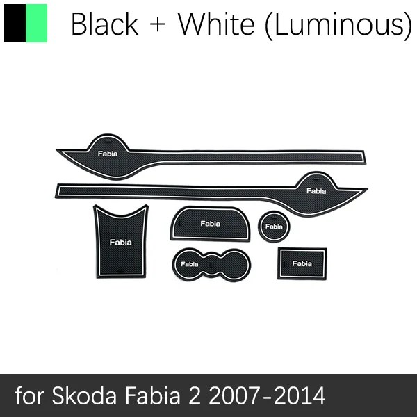 White Fabia 07-14 Противоскользящий резиновый подстаканник для Skoda Octavia a5 a7 2 3 Superb B6 B8 2 3 Fabia 2 2012 аксессуары наклейки - Название цвета: White Fabia 07-14